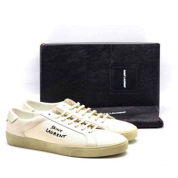 Saint Laurent Andy Court Classic SL/06 Sneakers White EU 45.5 US 12.5 New $785 - Picture 1 of 7